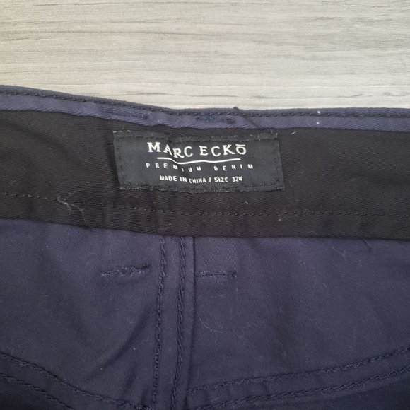 Marc Ecko Men's Straight Leg Slim Fit Trouser Pants Navy Blue Size 32 - Picture 3 of 8